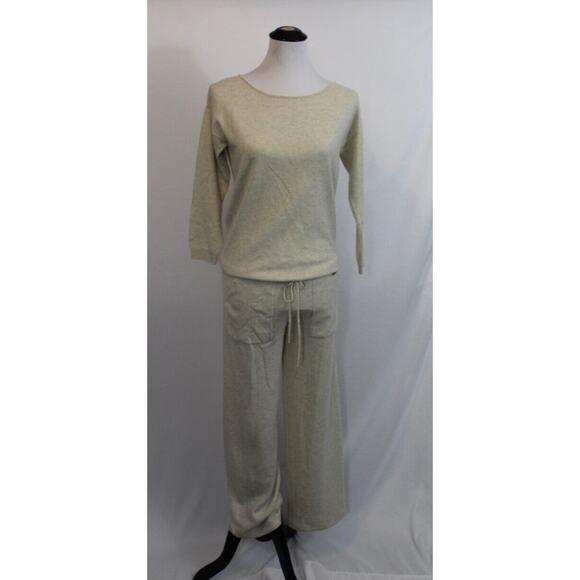 MALO Sz S Small Oatmeal 100% Cashmere Sweater Knit Tuta Jumpsuit NWT - Picture 2 of 14